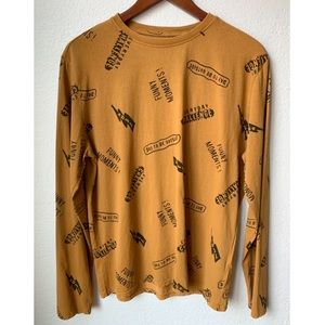 NEW ZARA Kids 100% Cotton Graphic Long Sleeve Top Size 13-14